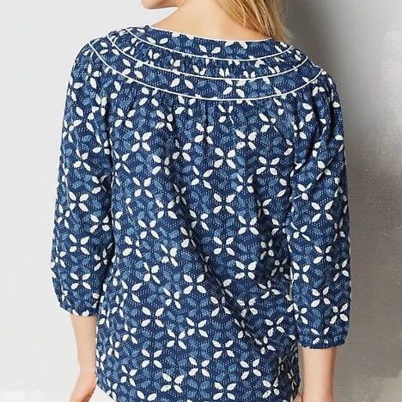 J. Jill Blue and White Floral Blouse - Picture 2 of 7